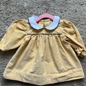Yellow corduroy TBBC dress - EUC! Size 6-12 months